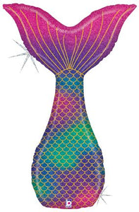Glitter Mermaid Tail Foil Balloon 46 in.