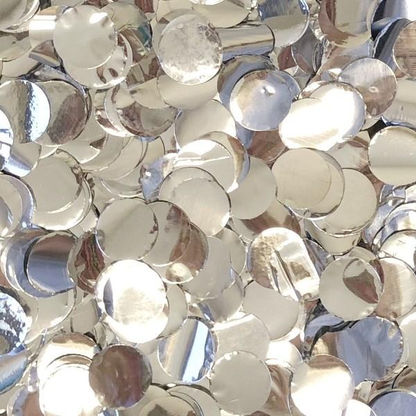 Round Confetti Dots - 1 in. SIlver Foil