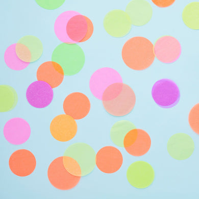 Round Confetti Dots - 1 in. Neon Paper