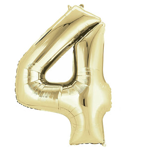 Champagne Gold Foil Number Balloons (0 to 9) - 34 in.