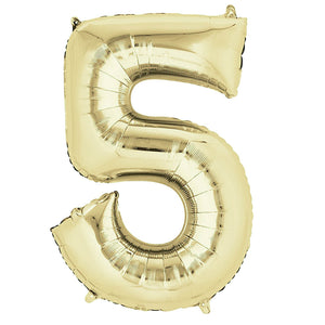 White Gold Foil Number Balloons (0 to 9) - 34 in.
