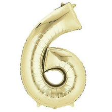 Load image into Gallery viewer, Champagne Gold Foil Number Balloons (0 to 9) - 34 in.