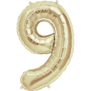 Globos con números en papel de aluminio dorado blanco (0 a 9) - 34 pulgadas