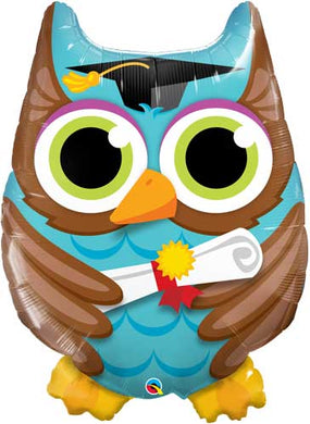 Graduate Owl Shape Foil Balloon 34 in.