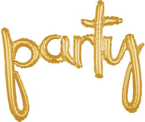 "Party!" Script Foil Balloon 39 in. (Choose Color)