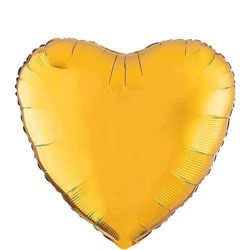 Globos de aluminio con forma de corazón sólido - 9 pulgadas (paquete de 3) dorados