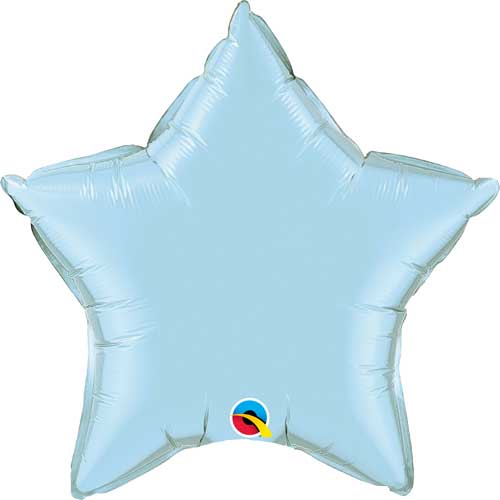 Star Shaped Foil Balloons - 18 in. Pearl Light Blue