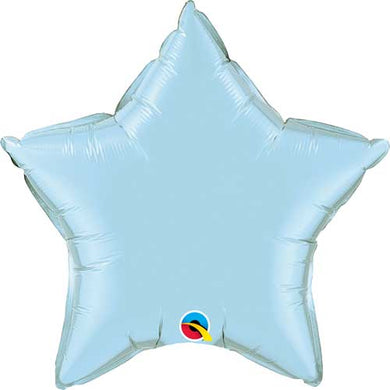 Globos de aluminio con forma de estrella, 18 pulgadas, color azul claro perlado