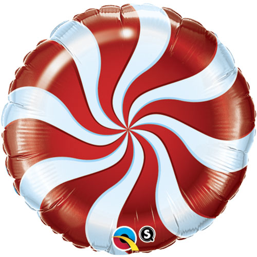 Round Peppermint Foil Balloon (Choose Size/Color)