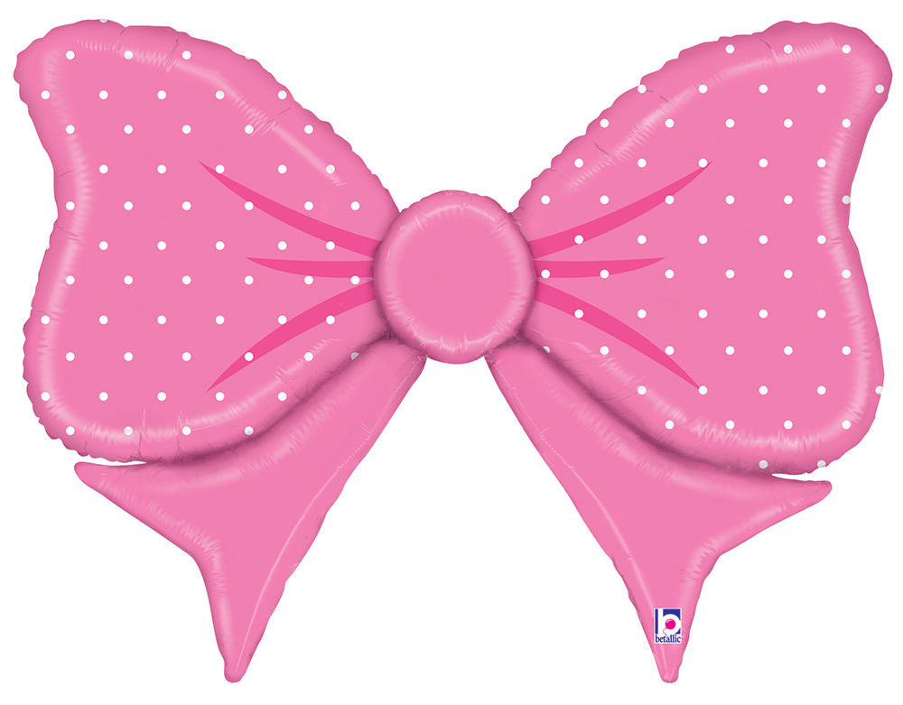 Pink Bow Foil Shape Balloon 43 in.