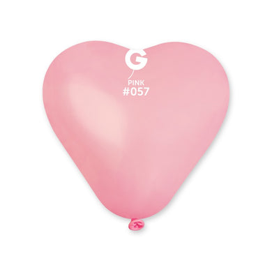 Solid Balloon Pink #057 - 6 in. (Heart Shaped)