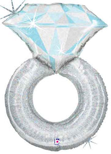 Platinum Wedding Ring Shape Foil Balloon 38 in.
