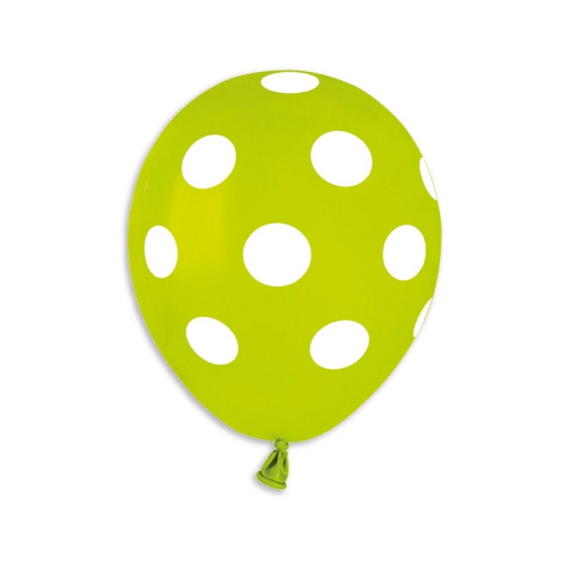 lime green polka dots