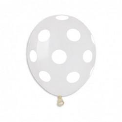 Crystal Clear Mini White Polka Balloon 5 in.