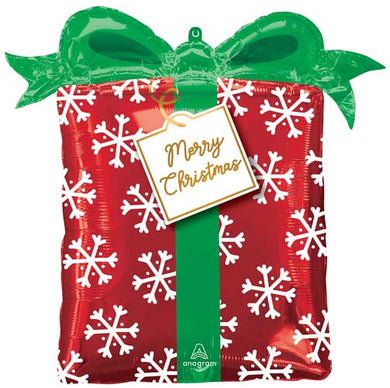 Christmas Present Shape Foil Balloon - 27 in.