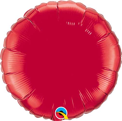 Round Solid Foil Balloon 18 in. - Ruby Red