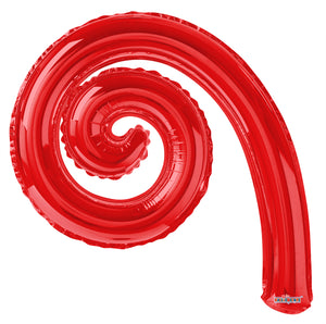 Kurly Spiral Foil Balloons 14.in.- 3 pack Red