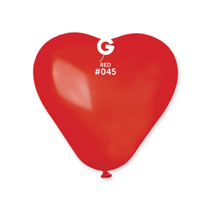 Globo sólido rojo n.° 045 de 6 pulgadas (forma de corazón)