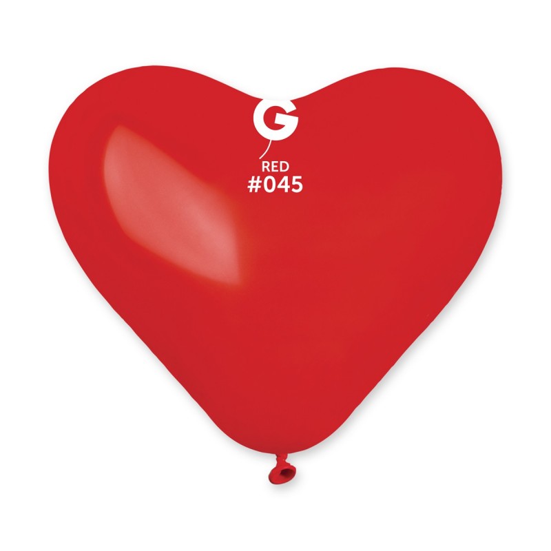Solid Balloon Red #045 - 10 in. (Heart Shaped)