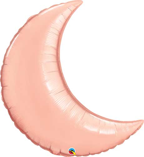 Crescent Moon Foil Balloon Rose Gold 9" - 3 Pack