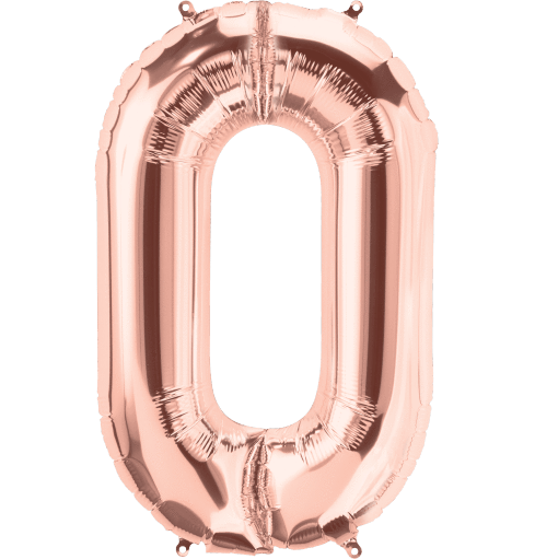 Rose Gold Foil Number Balloons (0 to 9) - 16 in.