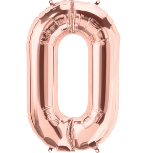 Rose Gold Foil Number Balloons (0 to 9) - 16 in.