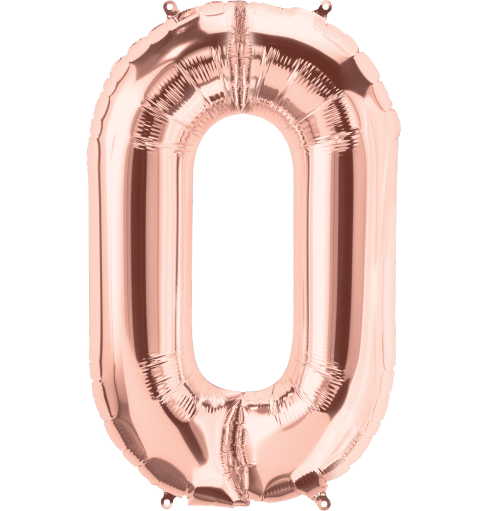 Rose Gold Foil Number Balloons (0 to 9) - 34 in.