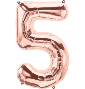 Rose Gold Foil Number Balloons (0 to 9) - 14 in.