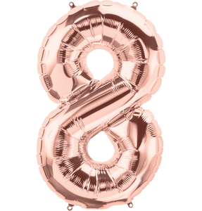 Rose Gold Foil Number Balloons (0 to 9) - 14 in.