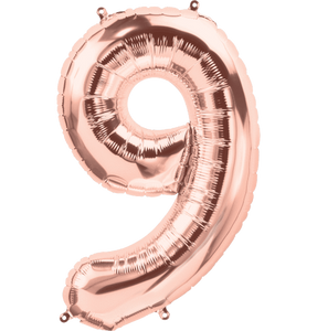 Rose Gold Foil Number Balloons (0 to 9) - 14 in.