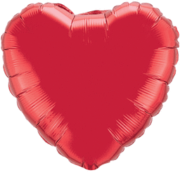 Solid Heart Foil Balloons - 4 in. (5 Pack) Red