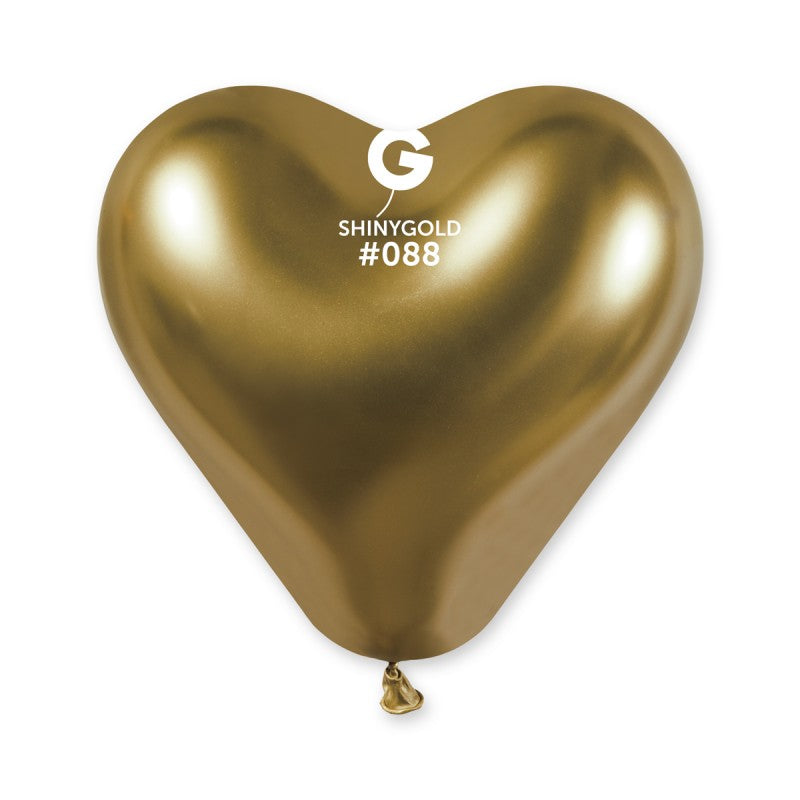 Shiny Gold Heart Shaped Balloon 12 in.