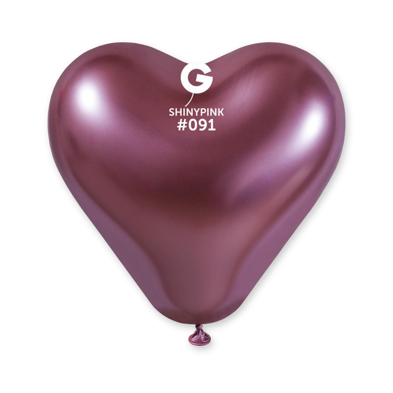 Shiny Pink Heart Shaped Balloon 12 in.