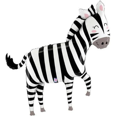 Happy Zebra Foil Balloon 43in.