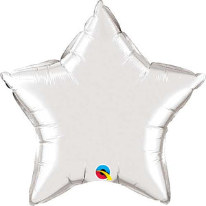 Globos de aluminio con forma de estrella, 4 pulgadas (paquete de 5), color plateado