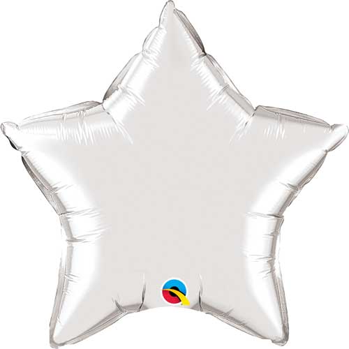 Globos de aluminio con forma de estrella, 18 pulgadas, color blanco