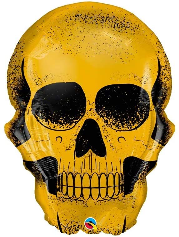 Golden Skull Foil Balloon 36 in.