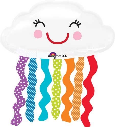 Rainbow Cloud Shape Foil Balloon 30 in.