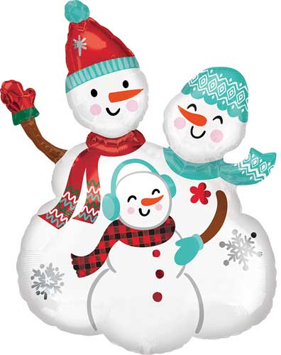 Snowman Family Foil Balloon - 31 in.