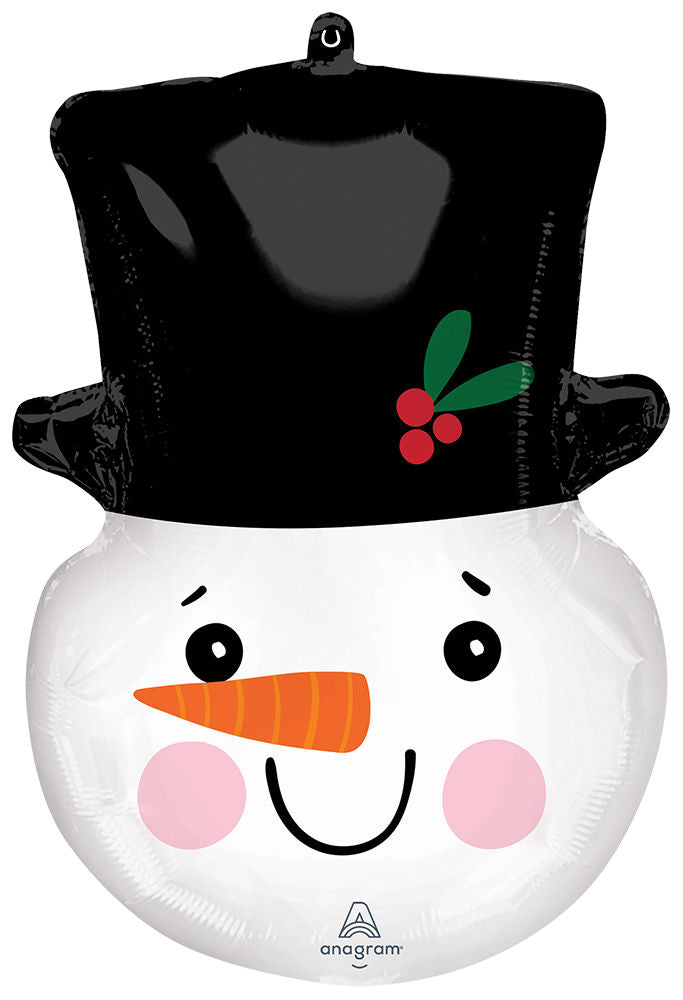 Smiley Snowman Foil Balloon - 23 in.