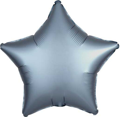 Globos de aluminio con forma de estrella, 18 pulgadas, azul acero satinado de lujo