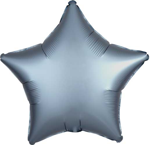 Star Shaped Foil Balloons - 18 in. Satin Luxe Steel Blue