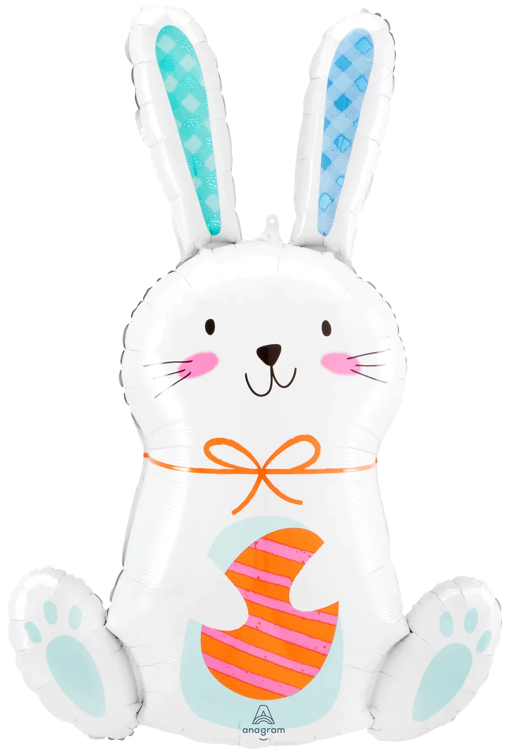 White Funny Bunny Shape Foil Balloon 33 in.
