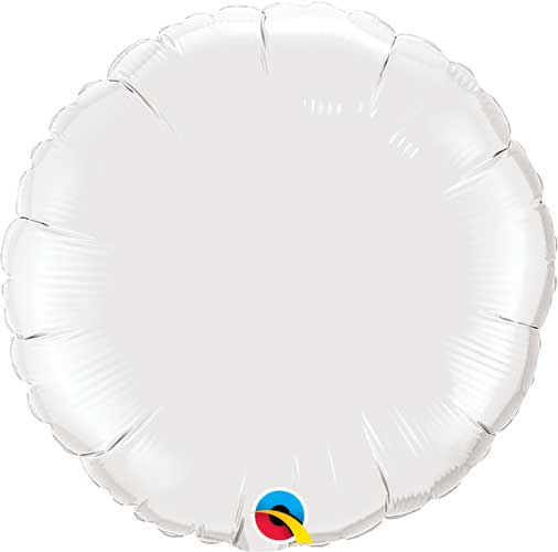 Round Solid Foil Balloon 18 in. - White