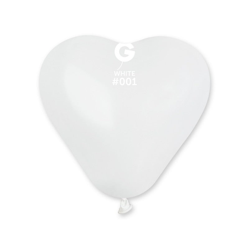 Globo sólido blanco n.º 001 de 6 pulgadas (forma de corazón)