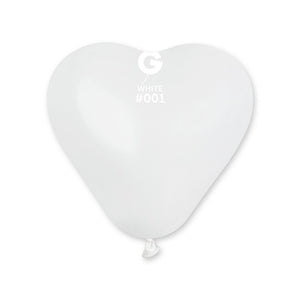 Solid Balloon White #001 - 6 in. (Heart Shaped)