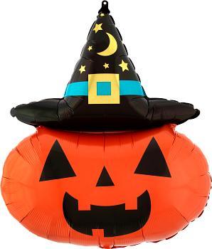 Halloween Witchy Pumpkin Shape Foil Balloon 28 in.