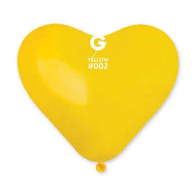 Globo sólido amarillo n.º 002 de 10 pulgadas (forma de corazón)